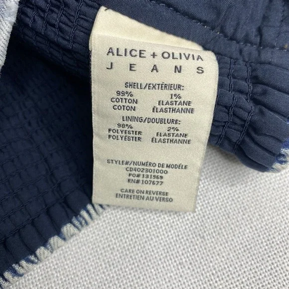 Alice + Olivia Jeans Jaymee Tie Neck Cropped Denim Halter Top Women's Sz 6 - Picture 10 of 12